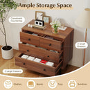 Wide Wooden Dresser with 4 Drawers for Bedroom Living Room by LJGDeals