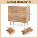 Wide Wooden Dresser with 4 Drawers for Bedroom Living Room by LJGDeals