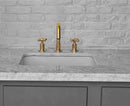 Widespread 3 Holes Solid Unlacquered Brass Faucet - Vanity Sink Faucet