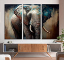 Wild Elephant Wall Art Canvas Print