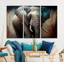 Wild Elephant Wall Art Canvas Print