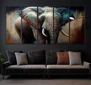 Wild Elephant Wall Art Canvas Print by MyGreatCanvas | Canvas Wall Art Prints | Photo Prints & Wall Decor