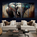 Wild Elephant Wall Art Canvas Print
