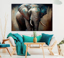 Wild Elephant Wall Art Canvas Print