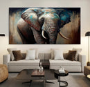 Wild Elephant Wall Art Canvas Print