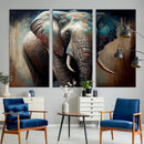 Wild Elephant Wall Art Canvas Print