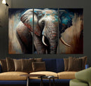 Wild Elephant Wall Art Canvas Print