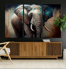 Wild Elephant Wall Art Canvas Print