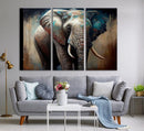 Wild Elephant Wall Art Canvas Print