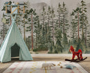 Pine Tree Forest Wallpaper | Watercolor Forest Wall Mural