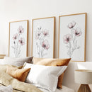 Floral Minimalist Art Posters. 3 Piece Wall Decor by Wall Art Set
