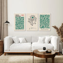 Exhibition Green Art Set of 3 Abstract Print by Wall Art Set
