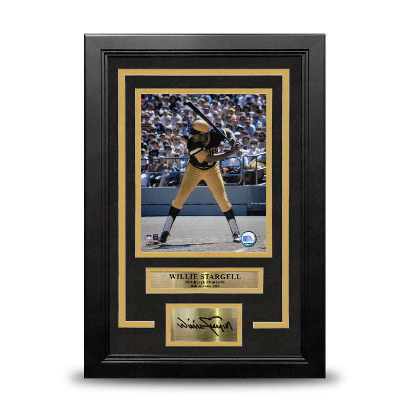 Willie Stargell in Action Pittsburgh Pirates 8" x 10" Framed Baseball Photo with Engraved Autograph
