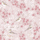 Cherry Blossom Wallpaper with Willow Warbler Birds