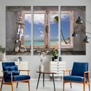 Window Wall Art Relaxing Beach Starfish Seashells Nautical