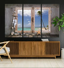 Window Wall Art Relaxing Beach Starfish Seashells Nautical