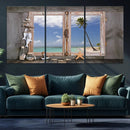 Window Wall Art Relaxing Beach Starfish Seashells Nautical
