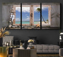 Window Wall Art Relaxing Beach Starfish Seashells Nautical