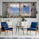 Window Wall Art Relaxing Beach Starfish Seashells Nautical