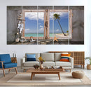Window Wall Art Relaxing Beach Starfish Seashells Nautical