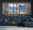 Window Wall Art Relaxing Beach Starfish Seashells Nautical