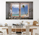 Window Wall Art Relaxing Beach Starfish Seashells Nautical