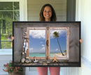 Window Wall Art Relaxing Beach Starfish Seashells Nautical