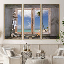 Window Wall Art Relaxing Beach Starfish Seashells Nautical