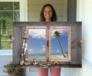 Window Wall Art Relaxing Beach Starfish Seashells Nautical