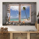 Window Wall Art Relaxing Beach Starfish Seashells Nautical