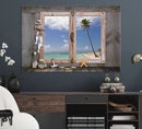 Window Wall Art Relaxing Beach Starfish Seashells Nautical