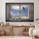Window Wall Art Relaxing Beach Starfish Seashells Nautical