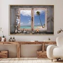 Window Wall Art Relaxing Beach Starfish Seashells Nautical