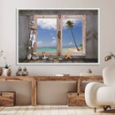 Window Wall Art Relaxing Beach Starfish Seashells Nautical