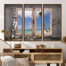 Window Wall Art Relaxing Beach Starfish Seashells Nautical