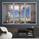Window Wall Art Relaxing Beach Starfish Seashells Nautical