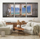 Window Wall Art Relaxing Beach Starfish Seashells Nautical