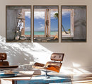 Window Wall Art Relaxing Beach Starfish Seashells Nautical