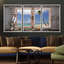Window Wall Art Relaxing Beach Starfish Seashells Nautical