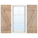 36 x 13 Inch Farmhouse Paulownia Wood Window Shutters Set of 2 for Windows by DirectDeals