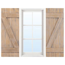 36 x 13 Inch Farmhouse Paulownia Wood Window Shutters Set of 2 for Windows by LJGDeals