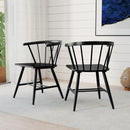 Windsor Dining Chair Set of 2 Mid-Century Modern Black Kitchen Chairs-Black by LJGDeals