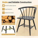 Windsor Dining Chair Set of 2 Mid-Century Modern Black Kitchen Chairs-Black by LJGDeals