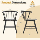 Windsor Dining Chair Set of 2 Mid-Century Modern Black Kitchen Chairs-Black by LJGDeals