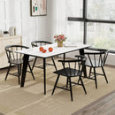 Windsor Dining Chair Set of 4 Mid-Century Modern Black Kitchen Chairs-Black by LJGDeals