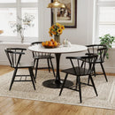 Windsor Dining Chair Set of 4 Mid-Century Modern Black Kitchen Chairs-Black by LJGDeals