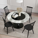 Windsor Dining Chair Set of 2 with Solid Rubber Wood Frame-Black by DirectDeals
