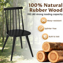 Windsor Dining Chair Set of 2 with Solid Rubber Wood Frame-Black by LJGDeals