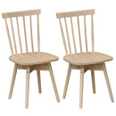 Windsor Dining Chairs Set of 2 Mid Century Rubber Wood Kitchen Chairs with Swivel Seat by LJGDeals