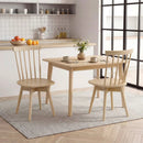 Windsor Dining Chairs Set of 2 Mid Century Rubber Wood Kitchen Chairs with Swivel Seat by LJGDeals